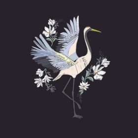 刺绣效果服装图案动物花