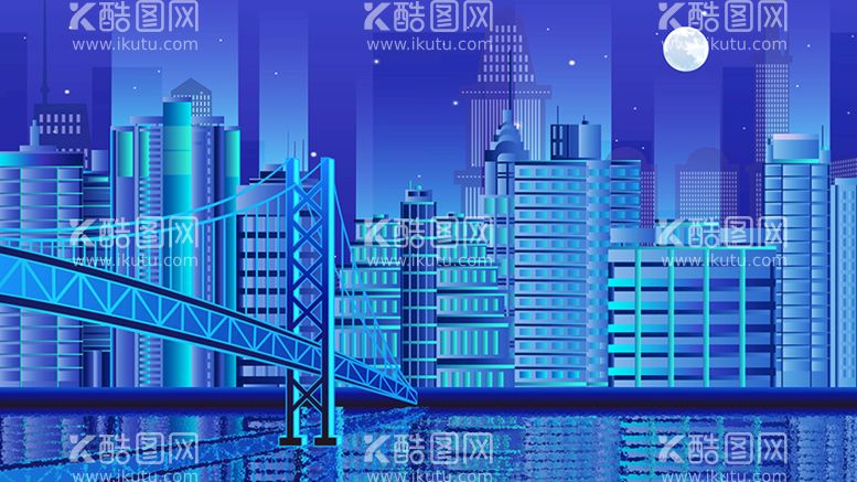 编号：31670910031056035291【酷图网】源文件下载-霓虹城市剪影城市建筑