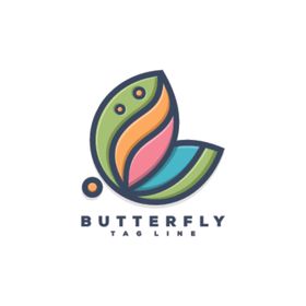 蝴蝶logo标志徽标名片素材鸟类图标