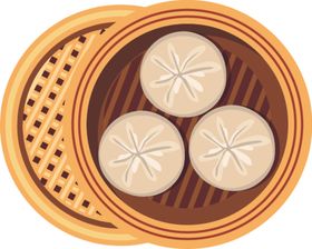 小笼包插画
