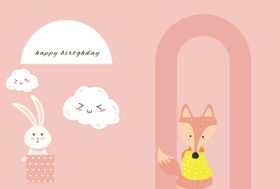 女宝宝生日展架生日布置卡