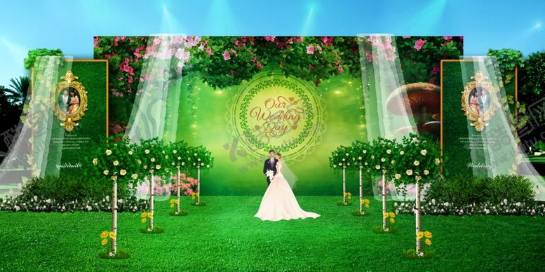 编号：44960309230520031783【酷图网】源文件下载-森系婚礼会场