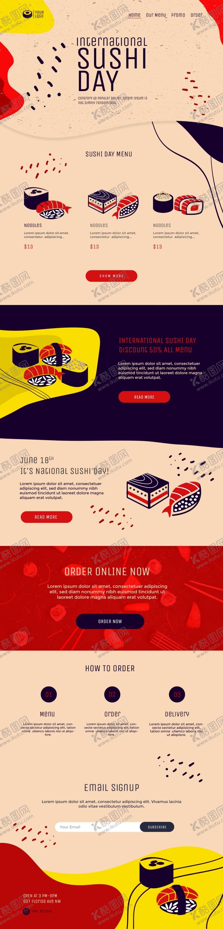 编号：62475310110445522182【酷图网】源文件下载-复古日料点菜单