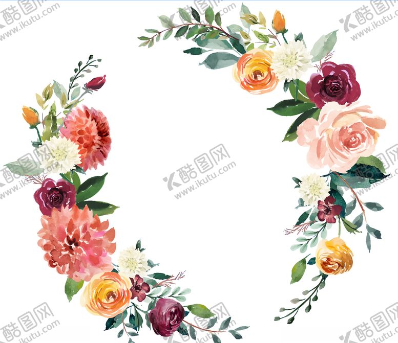 编号：67636210310749501085【酷图网】源文件下载-植物花环图案设计