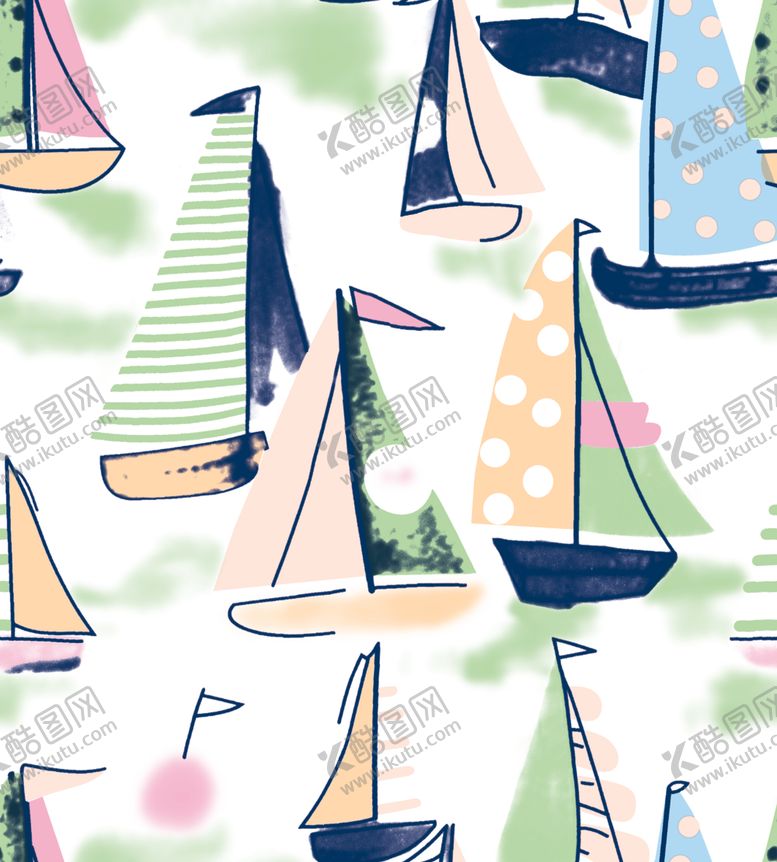 编号：83503609210721118165【酷图网】源文件下载-帆船印花