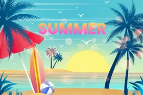 夏天海报背景时尚鸥