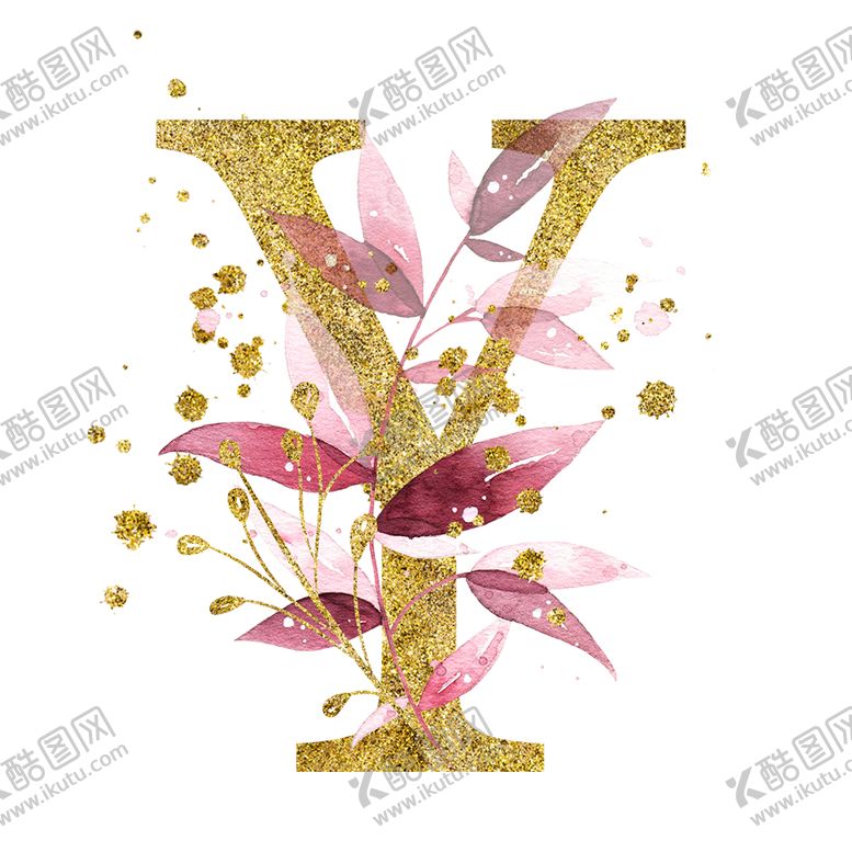 编号：78911706280947214288【酷图网】源文件下载-手绘水彩花卉英文字母logo