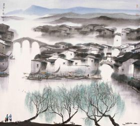 中式山水风景画