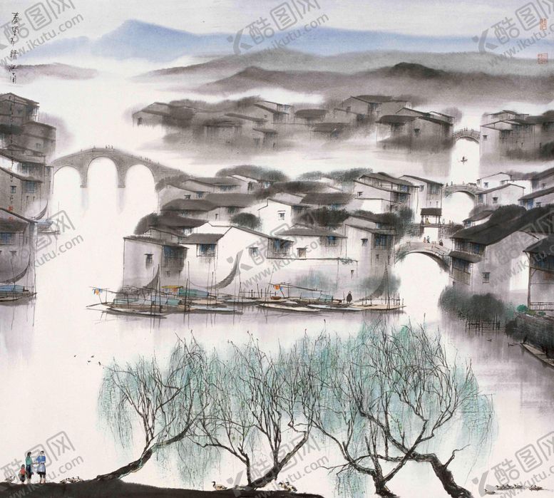 编号：74600610281744378746【酷图网】源文件下载-中式山水风景画