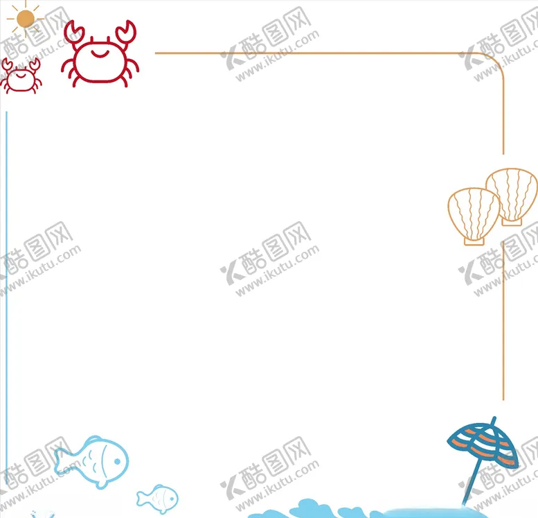 编号：39631107030326049403【酷图网】源文件下载-度假日彩色儿童沙滩海洋矢量卡通
