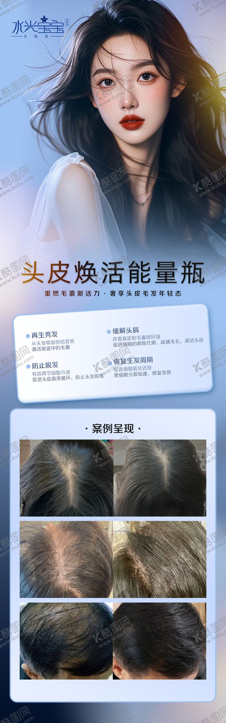 编号：32172003121334004862【酷图网】源文件下载-头皮水光海报