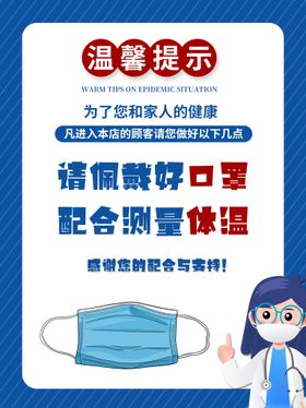 正确佩戴口罩宣传海报展画