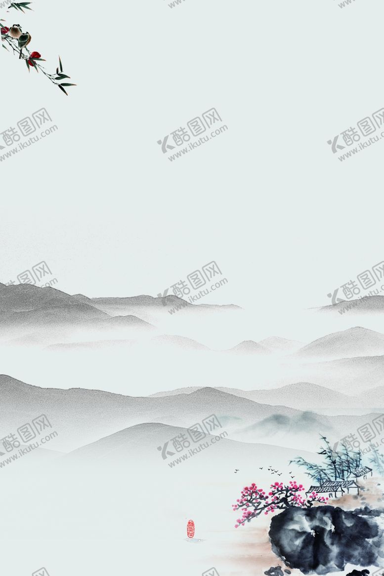 编号：84422109280512224258【酷图网】源文件下载-水墨装饰画