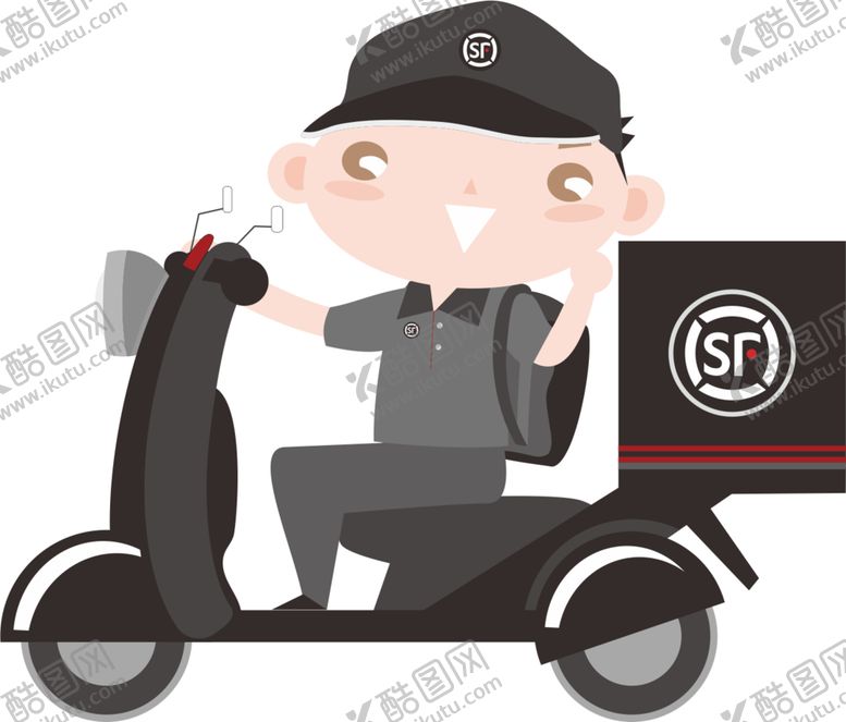 编号：84535001132232007665【酷图网】源文件下载-电瓶车上的顺丰小哥