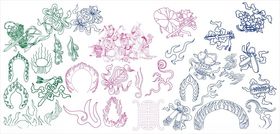 花纹花边传统图案装饰雕花