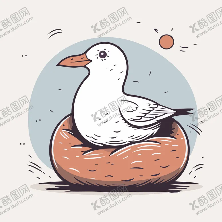 编号：48982402051145452422【酷图网】源文件下载-有趣海鸥小鸟卡通儿童插画