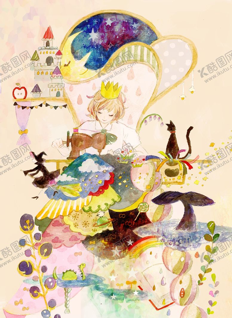 编号：82048709240017268047【酷图网】源文件下载-卡通梦幻插画图案