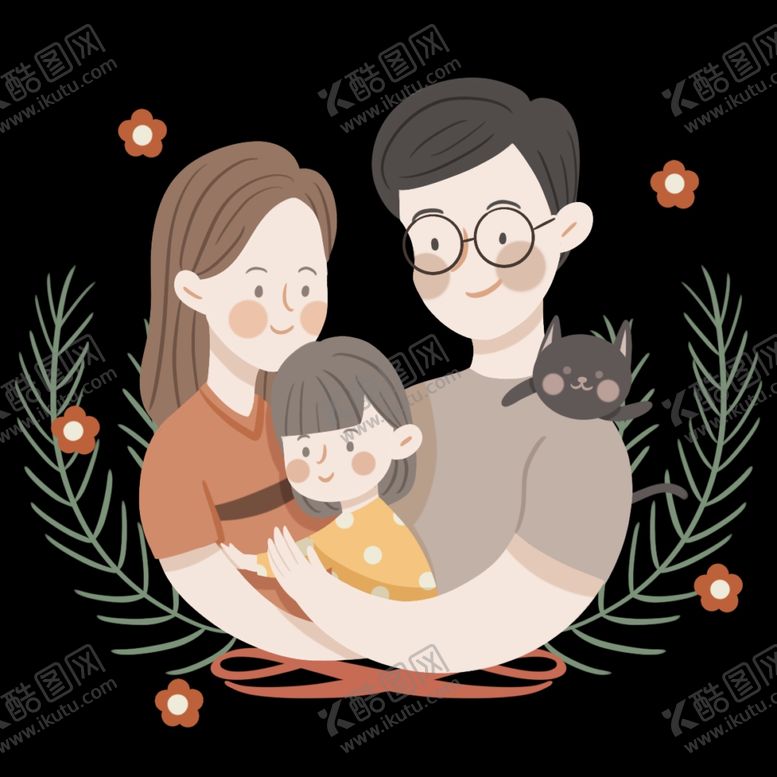 编号：70141110090026274606【酷图网】源文件下载-一家人插画装饰图案