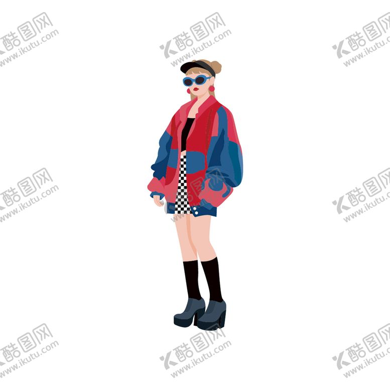编号：75297510260737507763【酷图网】源文件下载-矢量潮流时尚女孩插画