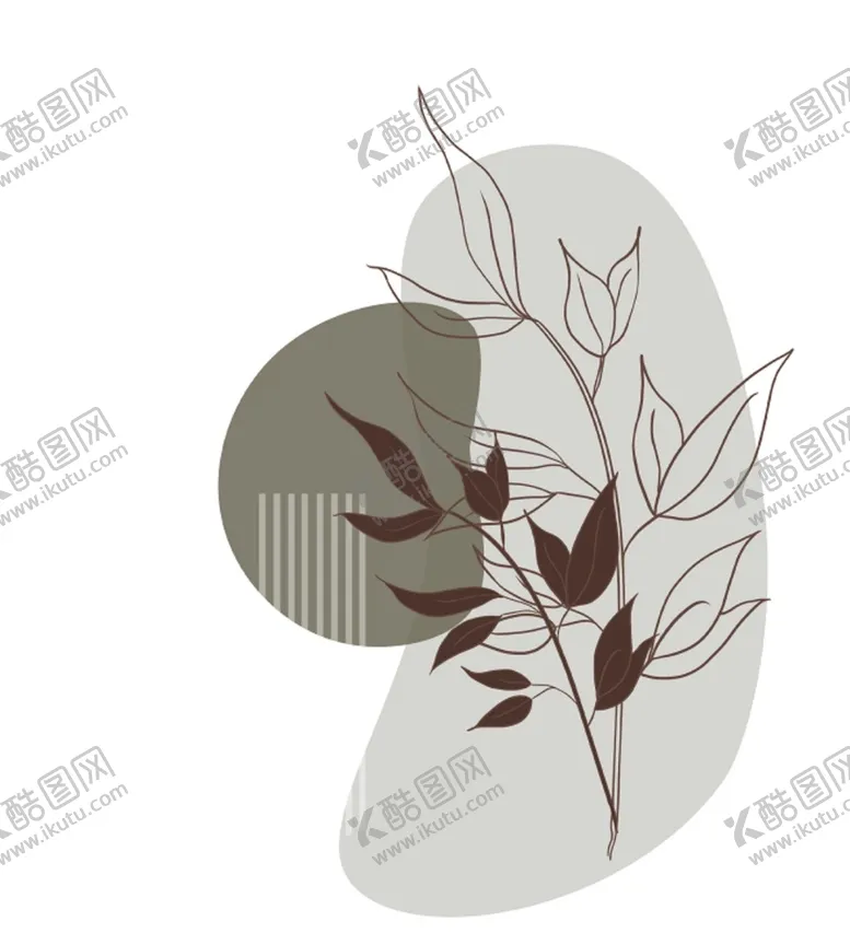 编号：60543909212128078037【酷图网】源文件下载-光影色块抽象画线几何植物
