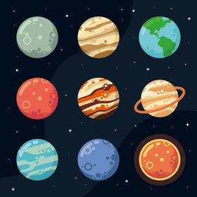 星球背景行太空卡通