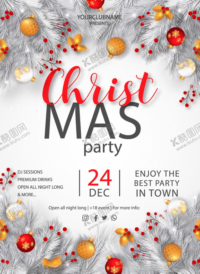 编号：93930109261141241384【酷图网】源文件下载-圣诞节海报