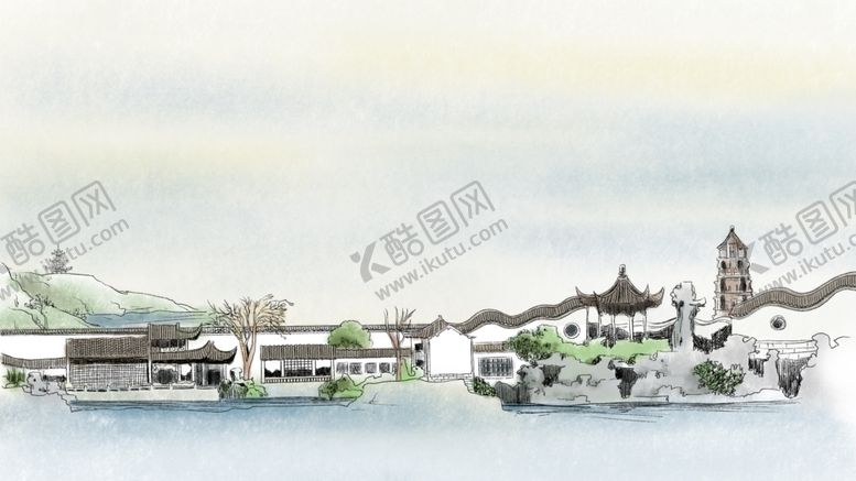 编号：11267807031232036126【酷图网】源文件下载-旅游景点手绘插画