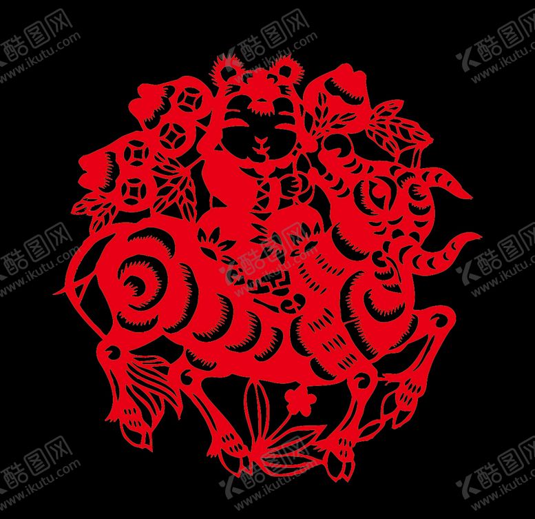 编号：26580706281026351544【酷图网】源文件下载-牛年剪纸图片