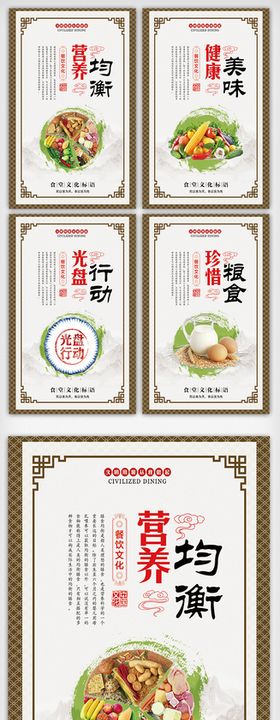 创意时尚校园食堂文化宣传挂画展