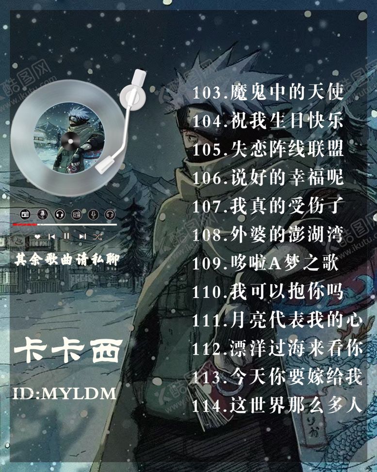 编号：80399202160520544853【酷图网】源文件下载-歌单海报制作