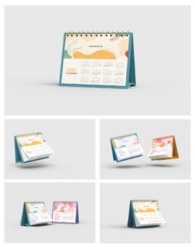 品牌文创产品VI样机日历台历贴图