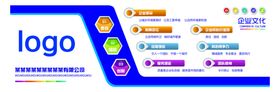 蓝色企业文化墙设计展示