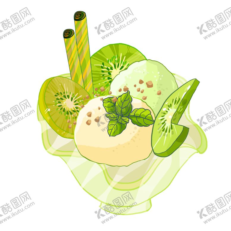 编号：42173809232130149856【酷图网】源文件下载-奇异果蛋糕