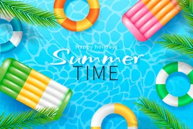 夏天海报元素度假时尚水