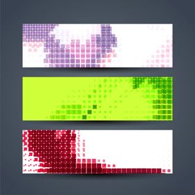 多彩几何风格横幅设计