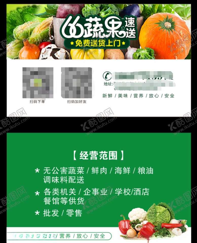 编号：69315110130456516417【酷图网】源文件下载-水果蔬菜名片