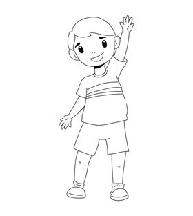 小男孩线稿