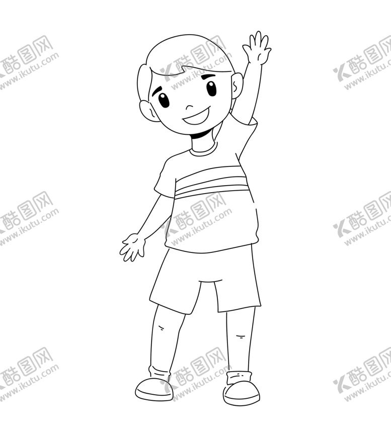 编号：48489209262202536878【酷图网】源文件下载-小男孩线稿