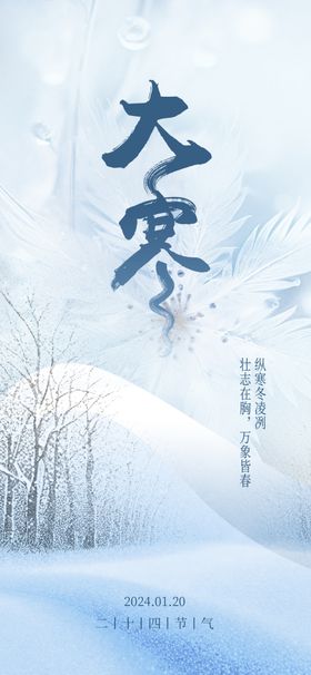 大寒节气海报小刷屏刷屏小雪景小地产微信