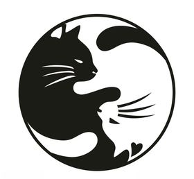 双笙猫矢量图设计图