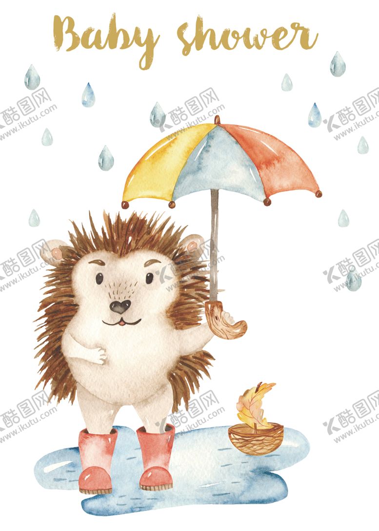 编号：93100809132208014840【酷图网】源文件下载-秋季森系水彩动物插画