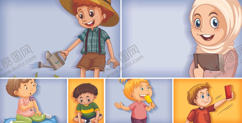 编号：42907909202052308975【酷图网】源文件下载-卡通矢量儿童
