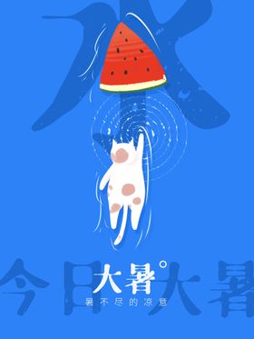 大暑单图处节气节日海报微信海报