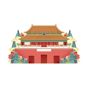 闽南传统古建红珠土墙面