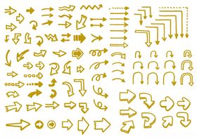 金色箭头图标素材集合