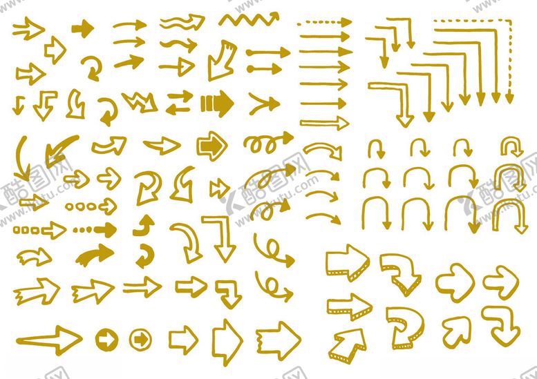 编号：87779911211804021519【酷图网】源文件下载-金色箭头图标素材集合