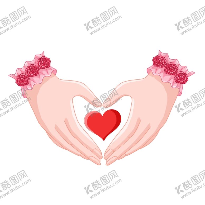 编号：84822812050419459707【酷图网】源文件下载-两手比爱心插画元素