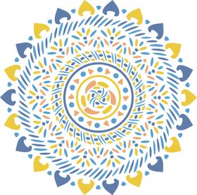 彩色复古花纹透明底免抠图