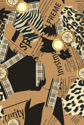 斑马纹黑白大牌