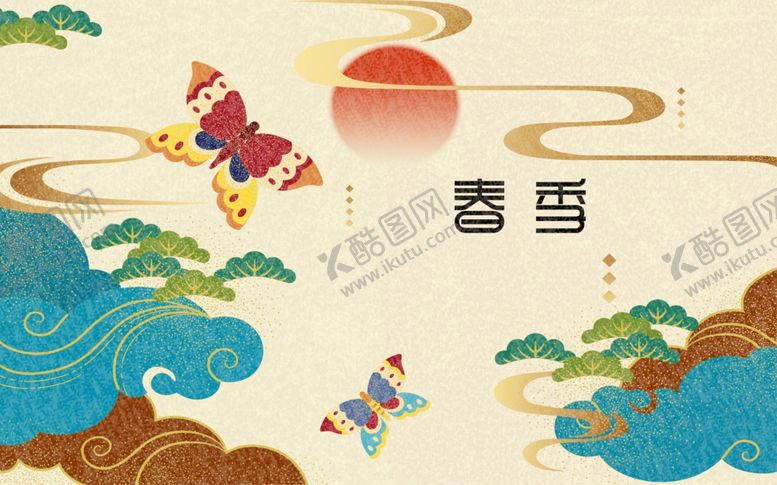 编号：61903309232355595611【酷图网】源文件下载-精美中式插画图案背景